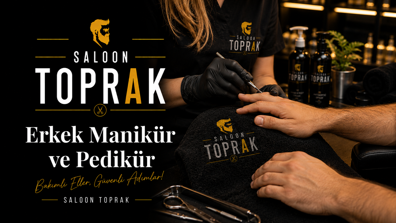 Saloon Toprak erkek manikür ve pedikür hizmeti